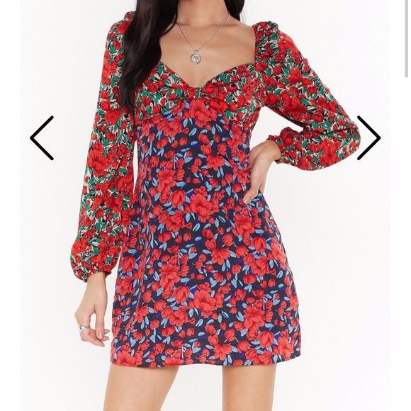 Nasty Gal Dresses & Skirts - Nasty gal floral mini dress size 10 new with tags